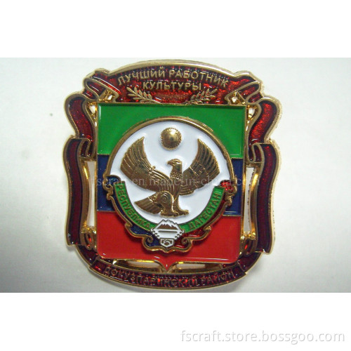 3D Gold Metal Badges Pin Badges Enamel Badges Police Badges
